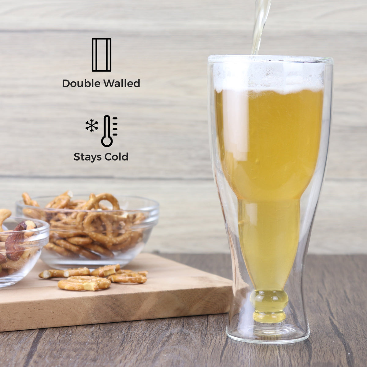 Genius Double Walled Beer Glass | 2pk