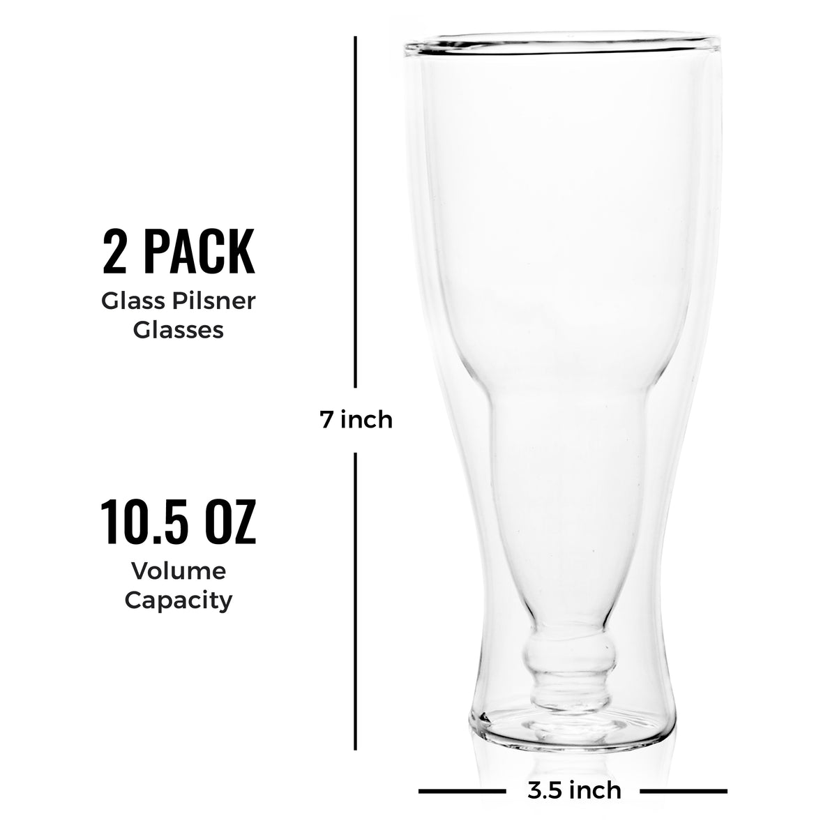 Genius Double Walled Beer Glass | 2pk