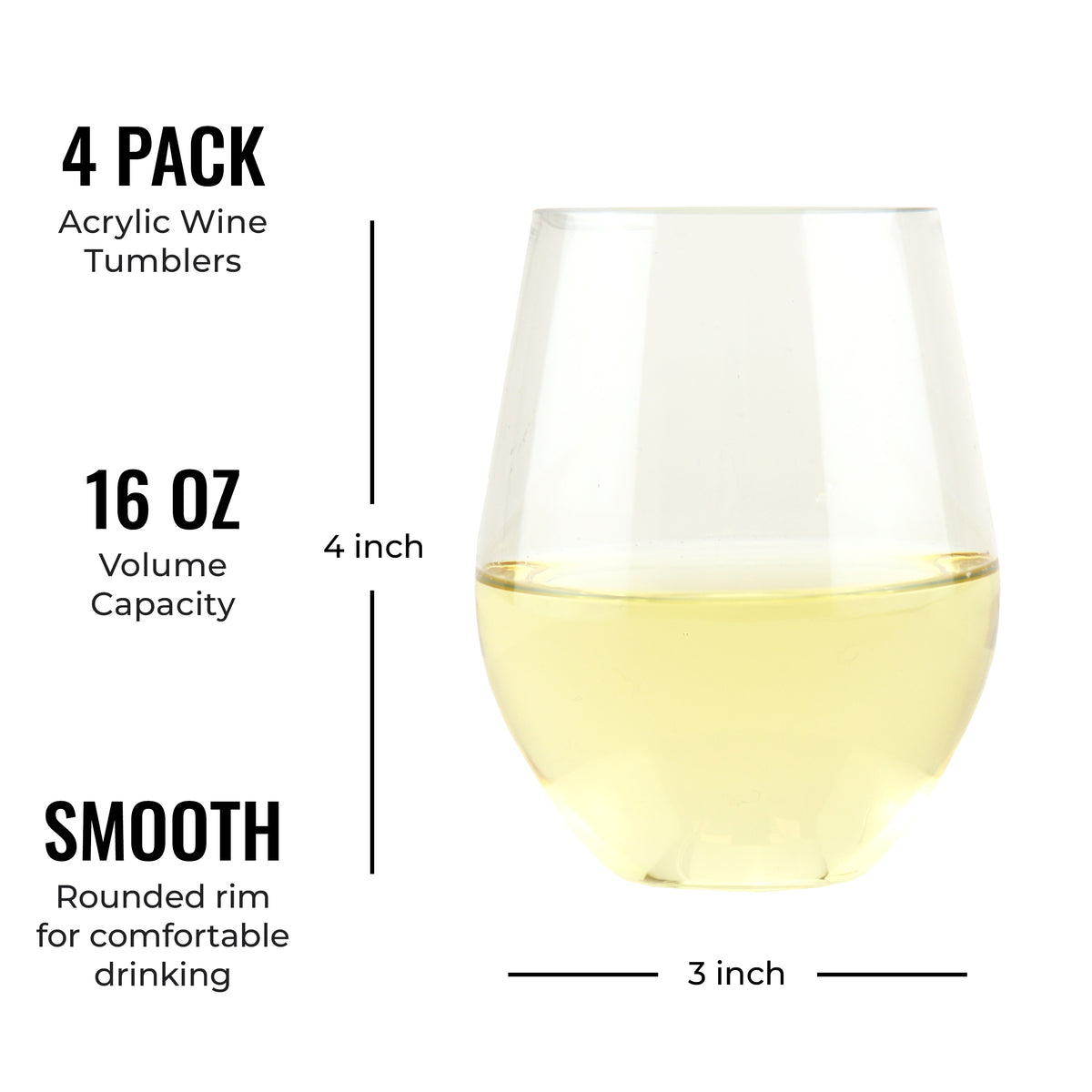 Genius Unbreakable Wine Tumbler | 4pk